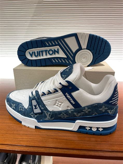 lv trainer denim blue|lv trainers.